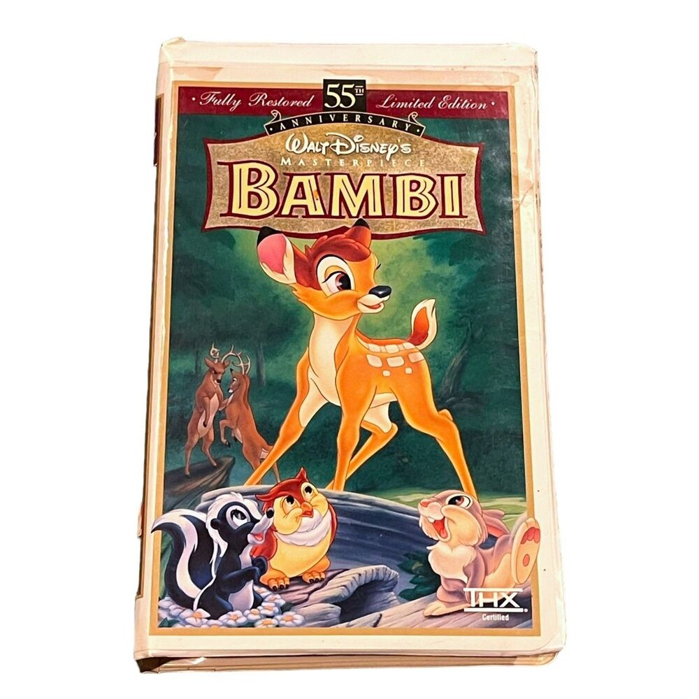Bambi 55th Anniversary Masterpiece (VHS, 1997, Limited Edition) TESTED Tape Case